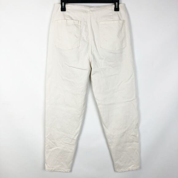 EILEEN FISHER Womens Denim Pants 6 Cream Organic Cotton Taper Natural Easy Fit - Picture 6 of 10
